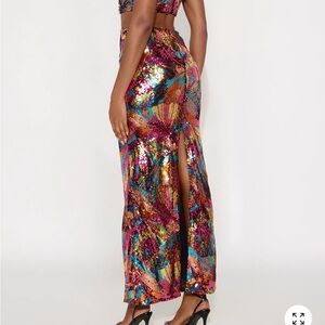 Sequin Multicolor Maxi Dress with cutouts